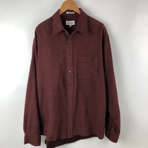 Alfani button down suede shirt